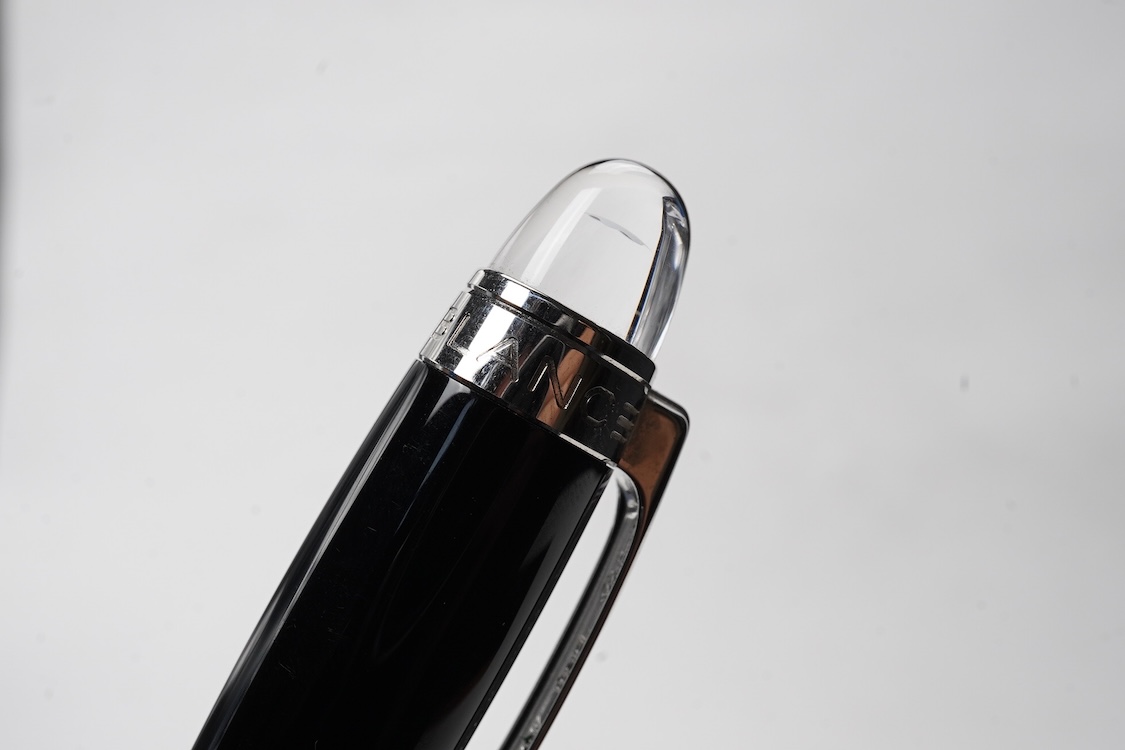 A modern Montblanc 'Starwalker' black with platinum coated trim, medium 18ct. nib